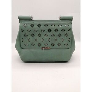 Hotter Womens‎ Handbag Green L Purse Leather Detachable Strap Snap Pockets NEW